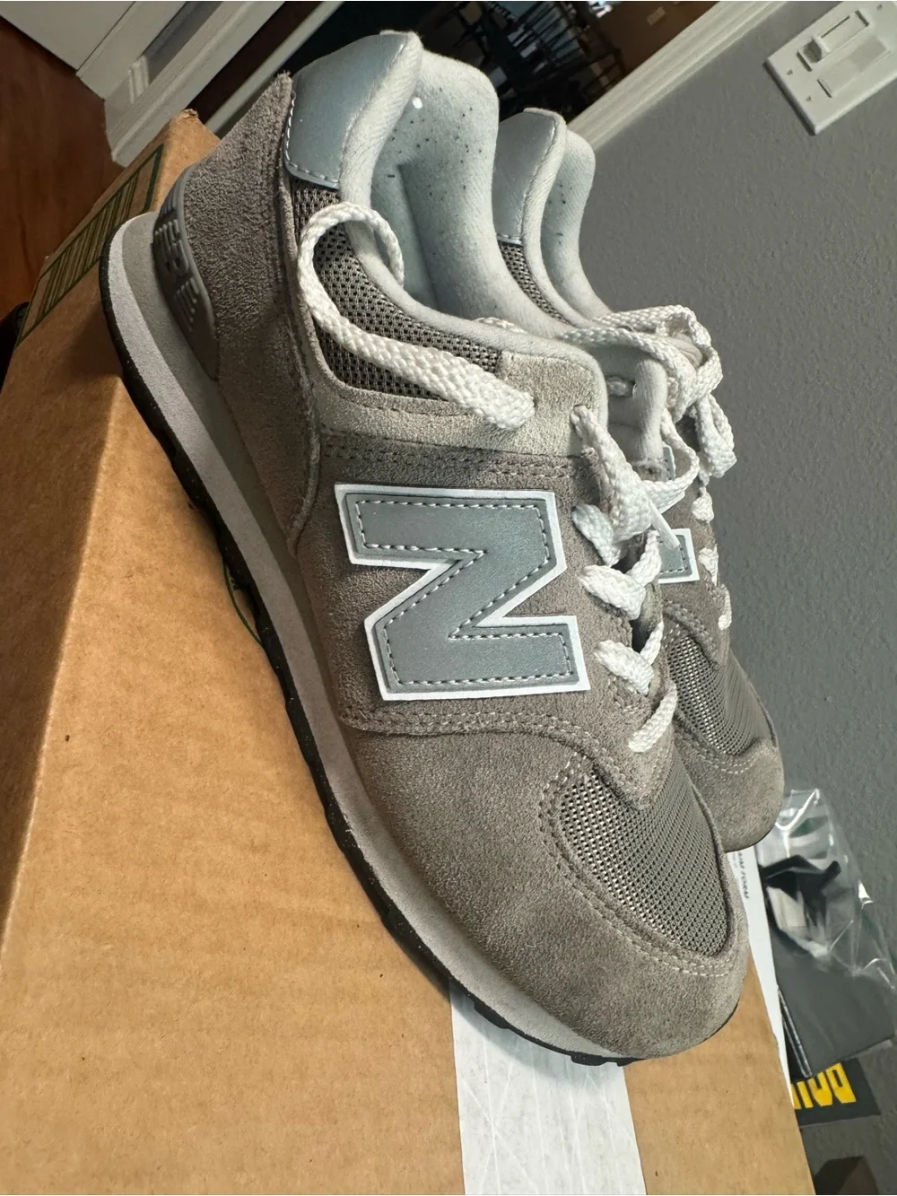 New Balance 574  Boys Gray Suede Athletic Sneakers Size Big Kid 4.5